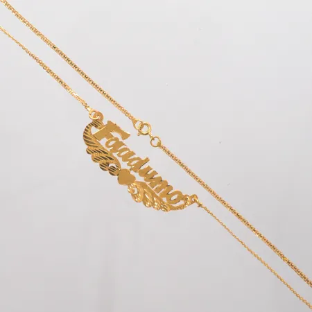 Collier längd 44,5cm, namn, 21K Vikt: 6 g