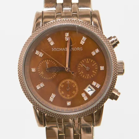Damur Michael Kors, repigt glas, går ej, nr MK -5547, extra länkbit, box, inga övriga tillbehör