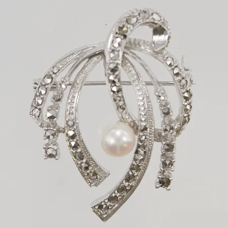 Brosch med markasiter 43mm 830/1000 Silver 10,9g.