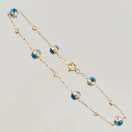 Armband "ögon" 18,5cm bredd 5mm 14K 2,3g.