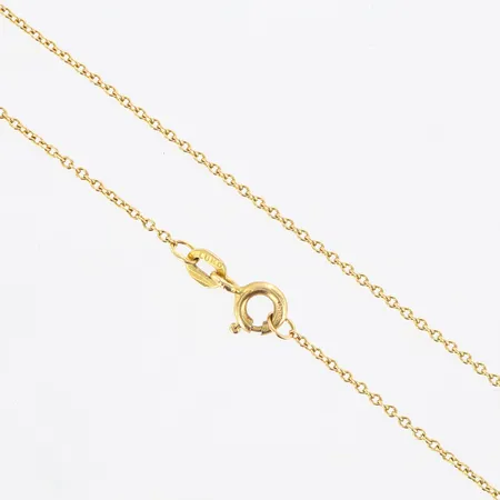 Kedja ankar längd 41cm bredd 1mm 14K.  Vikt: 1,3 g