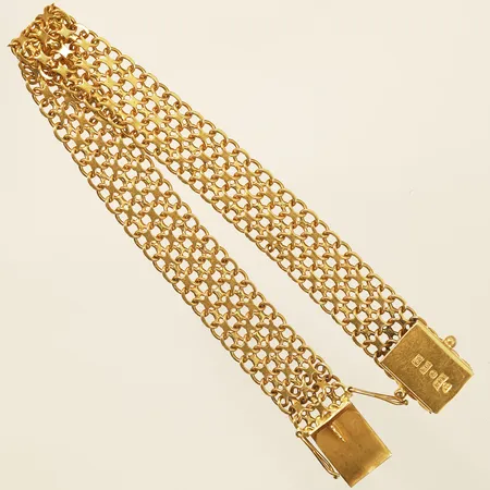Armband X-länk 19cm bredd 10,6mm tillverkad av Brofod Aktiebolaget 1965 18K Vikt: 15,3 g