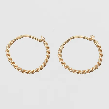 Örhängen vridna creoler Ø11mm, bredd 1mm, 18K Vikt: 0,7 g
