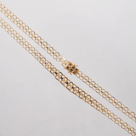 Collier X-länk, längd 44,5cm bredd 5,50- 6,78mm N S E Guldvaru Aktiebolag Köping år 2000, 18k Vikt: 11,3 g