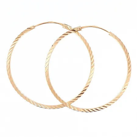 Örhängen creoler längd 36mm, bredd 1,4mm, 14K Vikt: 2,5 g