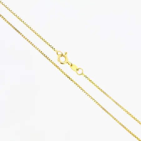 Kedja Venezia längd 42,5cm bredd 1mm 14K.  Vikt: 2,6 g