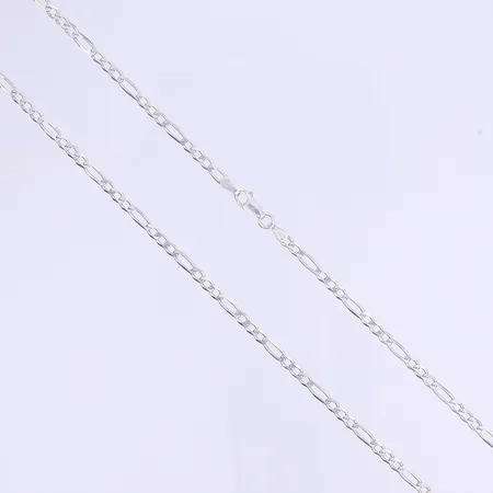 Halskedja Figaro längd 60cm bredd 3mm italienska stämplar silver 925/1000 Vikt: 7,7 g