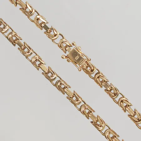 Kedja Kejsarlänk 51cm bredd 5mm defekt lås, går att lås med låsåttor, 18K 83,6g.