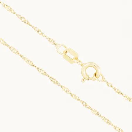 Kedja Singapore längd 43cm, bredd 1,2mm GHA 18K Vikt: 1,3 g