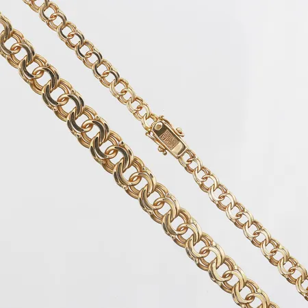 Collier doserad Bismarck längd 44,5cm, bredd 5-10mm, NSE Guldvaru Aktiebolag år 1994, 18K Vikt: 37,3 g
