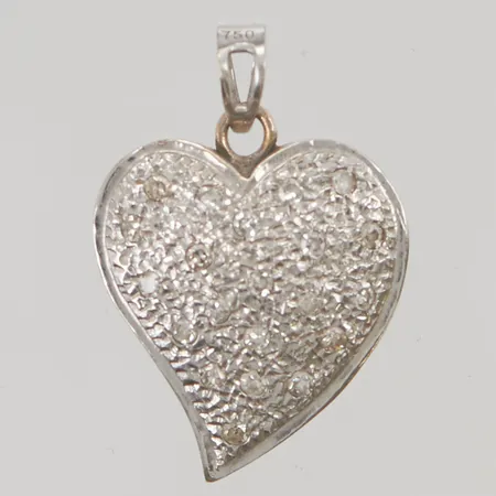 Hänge "hjärta" diamanter 21x ca 0,01ct 20x17mm vitguld 18K 3,4g.