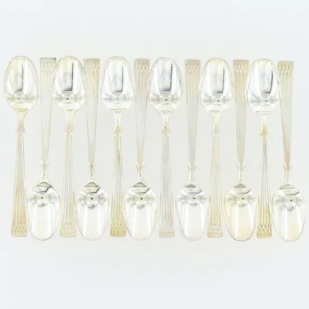 12 kaffeskedar 11,5cm, norsk modell, svensk importstämpel, silver 830/1000. Vikt: 114,9 g