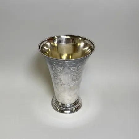 Pokal höjd ca 18cm, Ø13cm, GAB, Stockholm 1932, liten buckla på foten, 830/1000 Silver 313,9g.