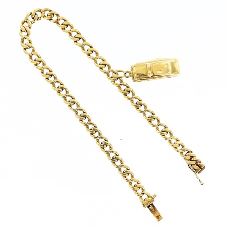 Armband Pansar med berlock längd 17cm, bredd ca 4mm, 18K  Vikt: 8,8 g
