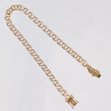 Armband bismarck, längd 19,5cm, bredd 4mm, GHA, 18K Vikt: 7,2 g
