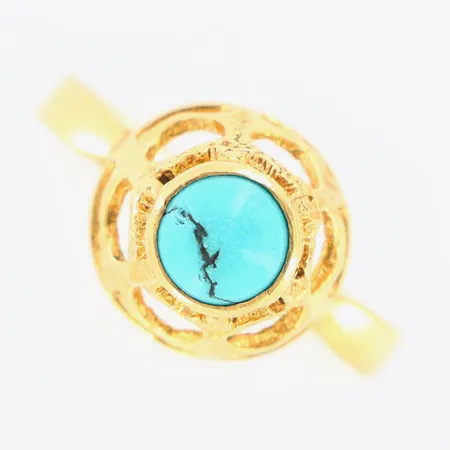 Ring turkos stl:18¼ bredd 2,5-11mm hack i skena 18K.  Vikt: 4,3 g