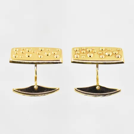 Manschettknappar stl:20x10mm, gravyr, 14K. Vikt: 5,9 g