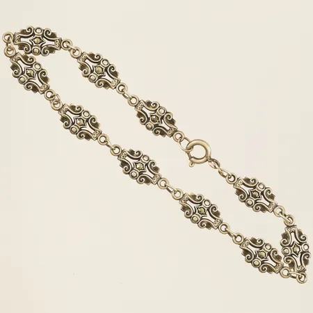 Armband med markasiter längd 19,5cm bredd 6,9mm silver  Vikt: 5,7 g