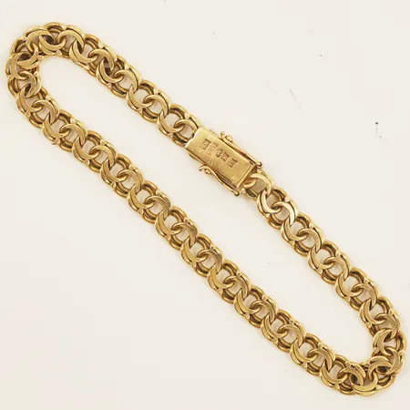 Armband Bismarck 20,5cm bredd 6,4mm tillverkad 1960 18K Vikt: 14,1 g