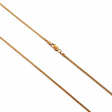 Kedja halvstel 42cm bredd 2mm, något mörk, 18K 7,5g. 