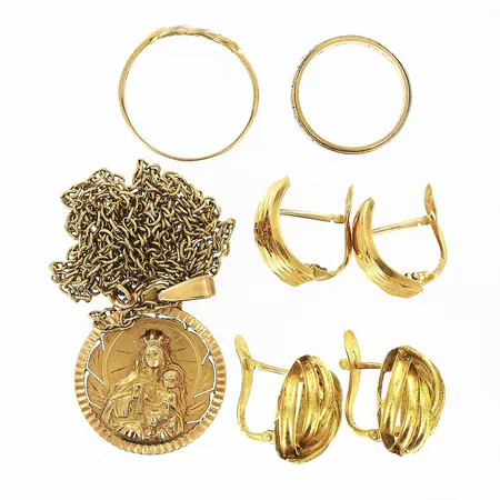 Diverse guld, defekter/gravyrer, 18K Vikt: 18,8 g