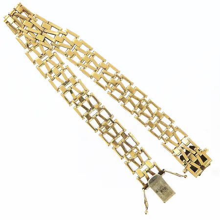 Armband längd 18,5cm, bredd ca 10mm, 18K Vikt: 17,2 g