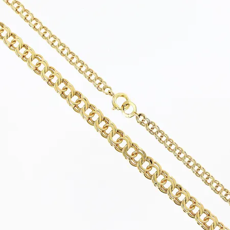 Collier doserad Bismarck längd 44cm, bredd 3,5-6mm, 18K.  Vikt: 15,2 g