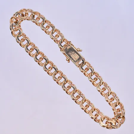 Armband Bismarck längd 19 cm, bredd 7 mm 18K. Vikt: 18 g