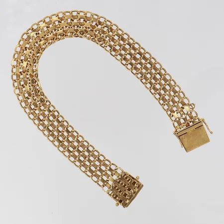 Armband X-länk längd 20cm bredd 12,5mm 18K Vikt: 26 g