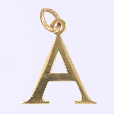 Hänge "A" längd 18mm bredd 14mm ostämplad 18K  Vikt: 0,6 g