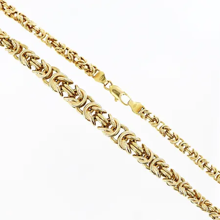 Collier doserad Kejsarkedja längd 48cm, bredd 3-7,5mm, ihålig, 9K Vikt: 18,2 g