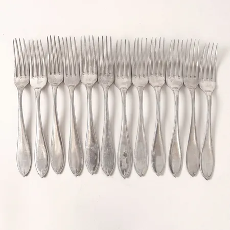 Tolv gafflar längd 18,5cm, silver 830/1000 Vikt: 471,8 g