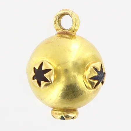 Hänge med färgade stenar 12x20mm, saknar ögla, 18K Vikt: 2 g