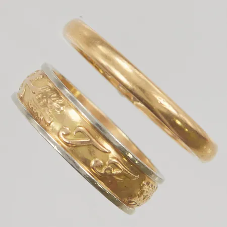 2 Ringar gravyr 18K 13,2g.