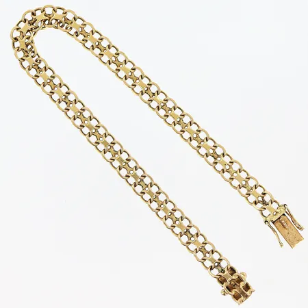 Armband X-länk längd 19cm, bredd 6mm, 18K Vikt: 10 g