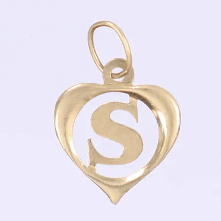 Hänge "S" längd 16mm bredd 16mm ostämplad 14K Vikt: 0,2 g