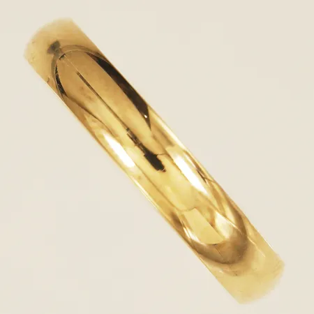Ring slät stl:19¾ bredd 4mm, gravyr 18K Vikt: 4,3 g