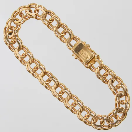 Armband Bismarck längd 19cm, bredd 8,5mm, Jo-Ans Guld, Köping, 18K Vikt: 25,6g Vikt: 25,6 g