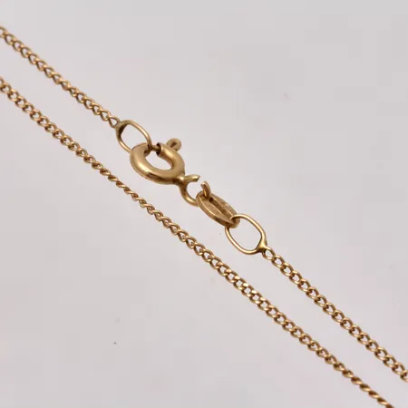 Kedja 47cm, pansar bredd 1mm, 18K, sliten, defekt, 1,76g.