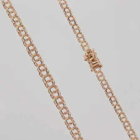 Kedja doserad Bismarck 45cm, bredd 3,5-5mm, Clareus Guldsmeds Ab, 18K Vikt: 10,8 g