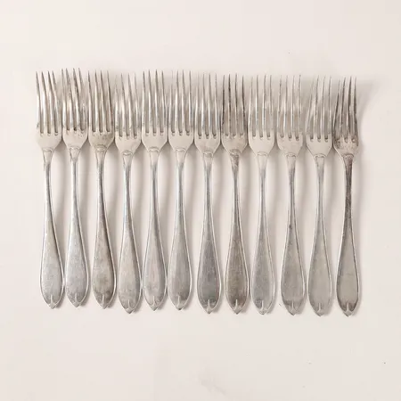 12 Gafflar längd 14,5cm, silver 830/1000 Vikt: 249,9 g