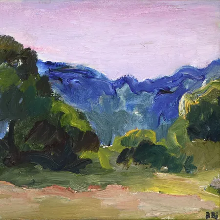 Tavla Bente Bjerregaard ur serien Provence, olja på duk, rammått: 28,5x23,5cm