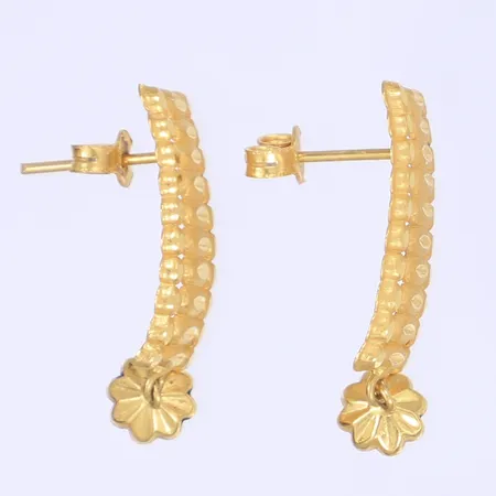 Ett par örhängen 26x8mm något ojämna 21K Vikt: 2,4 g