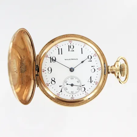 Fickur Waltham 14K i 3 boetter, Ø39mm, manuell, gravyr, fungerar ej, bruttovikt: 55,2g, inga tillbehör.