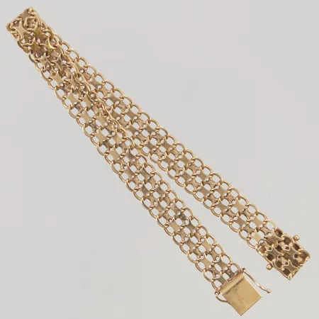 Armband x-länk 20cm bredd 9mm 18K 14,6g.