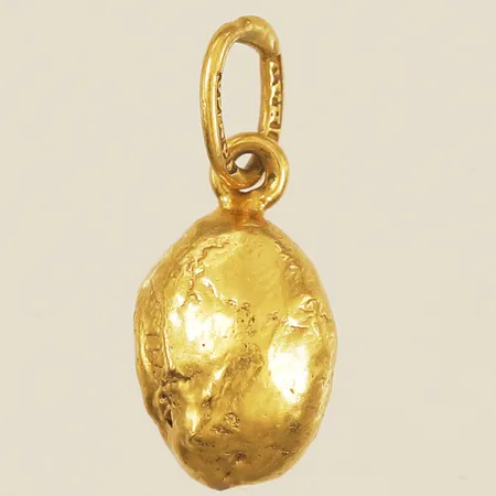 Hänge droppe längd 14mm inkl ögla bredd 6mm, hackig yta 18K Vikt: 1,5 g