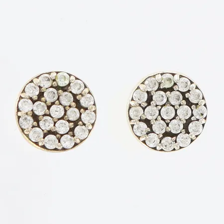 Örhängen med vita stenar Ø8mm, udda stopp, silver 925/1000 Vikt: 1,9 g