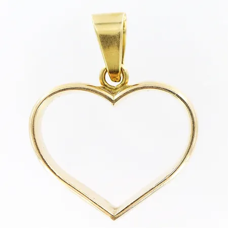 Hänge hjärta längd 30mm, bredd 25mm, gravyr, tunna repor, 14K Vikt: 11,4 g