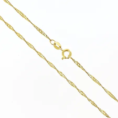 Kedja Singapore längd 72cm, bredd ca 2mm, 21K Vikt: 6,4 g