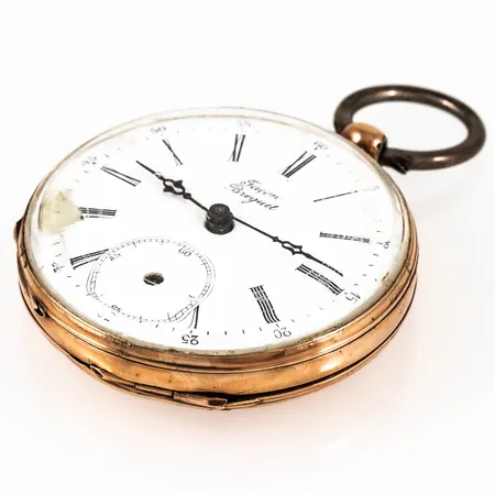 Defekt fickur 14K Ø 43 mm bruttovikt 49,4g. Går ej.